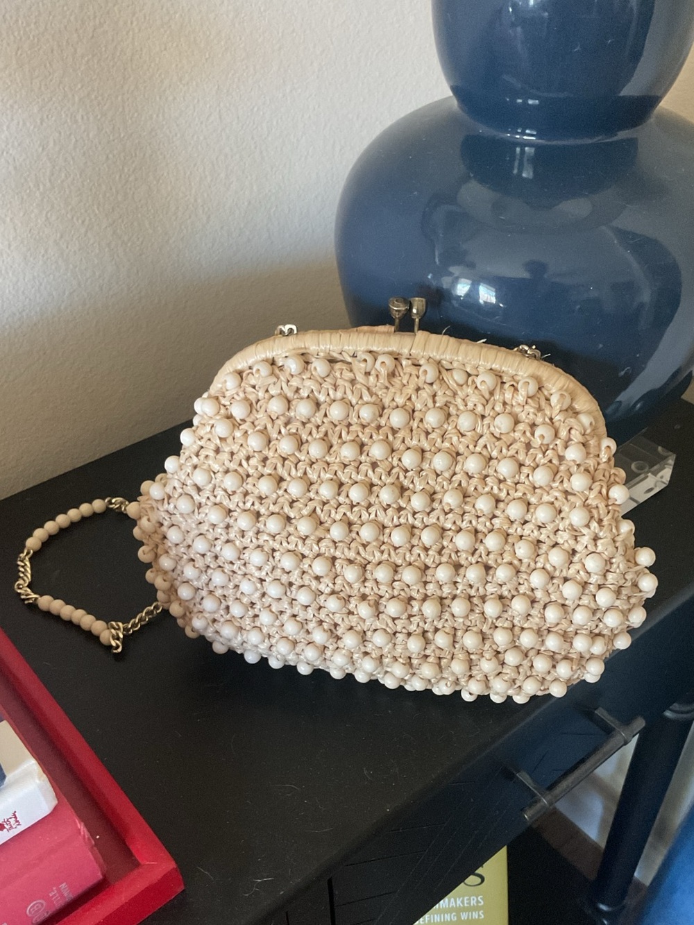Vintage Ritter It’s In The Bag Beaded Raffia Clutch Or Shoulder Bag Circa 1960’s